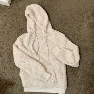 White Teddy Bear Fuzzy Jacket